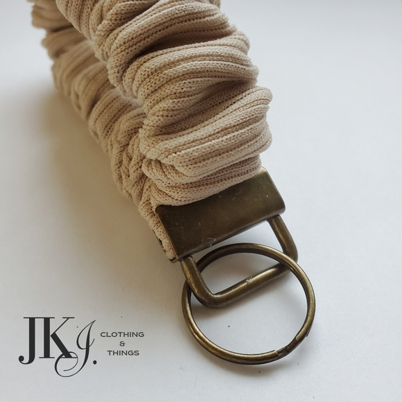Knit Scrunchie Slim Wristlet Keychain. Handmade. New - Picture 2 of 3